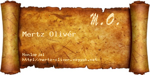 Mertz Olivér névjegykártya